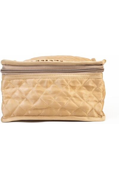 Generic Square Satin Jewellery Storage Bag with 10 Seprate pouches inside/travelling jewellery kit for Bangle,Earring, Necklace set. (Golden)