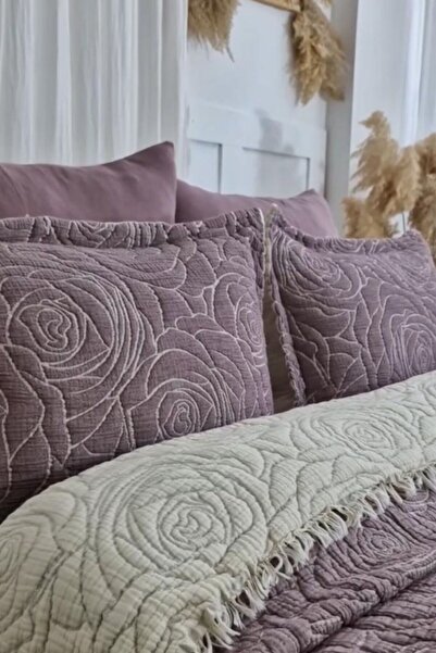 Layan Home Soft Rose 100% Cotton Muslin 7 Layer Filled Pillowcase