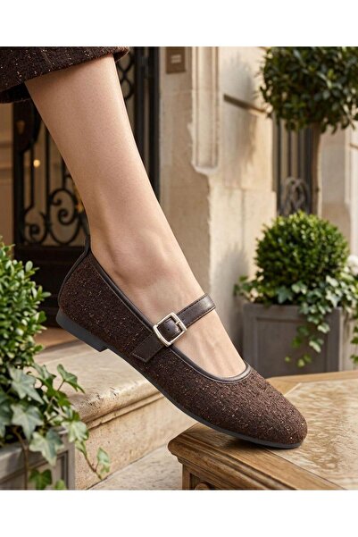 KANTEX Pantofi Mary Jane din țesătură tweed, cu cataramă elegantă, talpă orto...