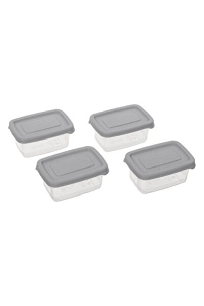 Zumzeria Transparent Plastic Containers with Gray Lid 120ml - 4pcs