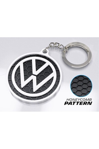 OEM Premium Car Keychain, Volkswagen – 3D Design with Honeycomb Texture