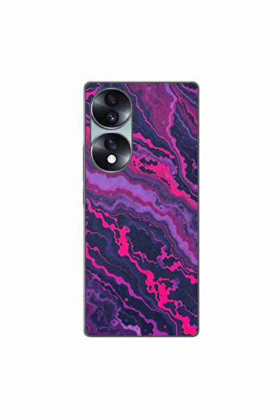 OEM Husa compatibila cu Honor 70 Silicon Gel Tpu Model Midnight Rose Marble