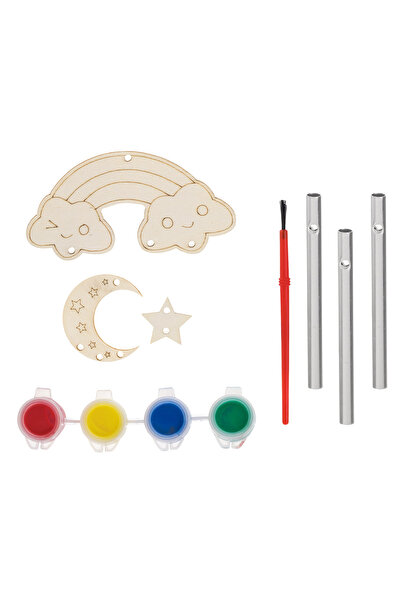 Zumzeria Set creativ 'Clopoței de vânt' de la Rainbow Wood cu pensulă și 4 vo...