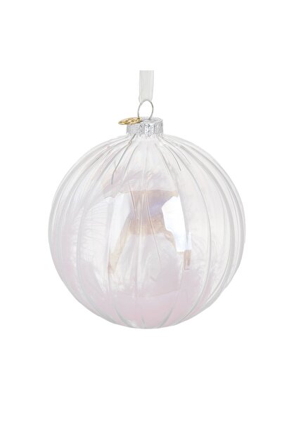 Zumzeria Ornament pentru bradul de Crăciun, glob transparent din sticlă cu du...