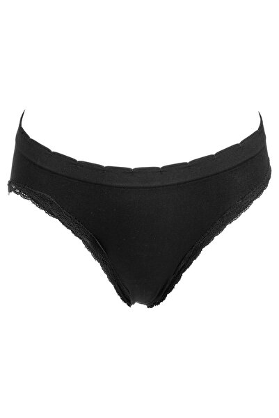Zumzeria Black Seamless Women's Panties with Lace & Wide Elastic