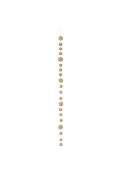 Zumzeria Christmas Decorative Garland with Balls and Snowflakes with Champagn...