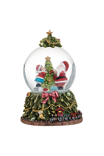 Zumzeria Musical Christmas Snow Globe Santa Claus with Children & LED 18.50cm