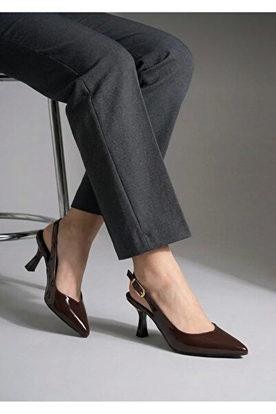FYD SHOES Patent Leather Buckle Women's Pointed Toe Summer Heeled Shoes