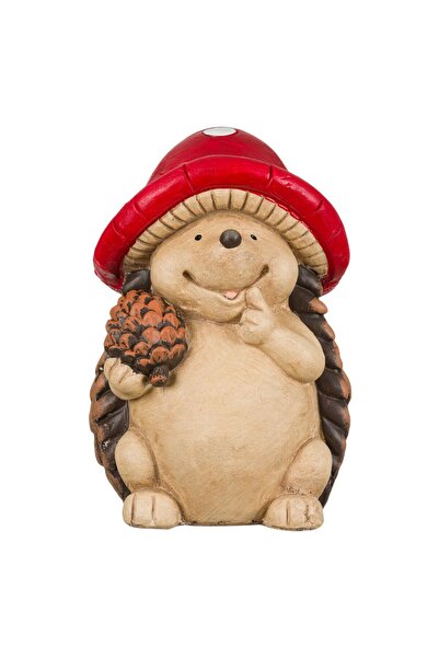 Zumzeria Arici decorativ din ceramică cu pălărie ciupercă pentru grădină 18x1...