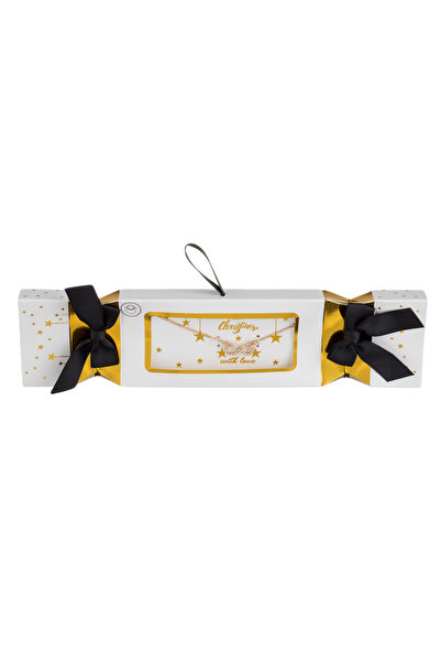 Zumzeria Golden Infinite Christmas Necklace with Rhinestones in Candy Wrapper