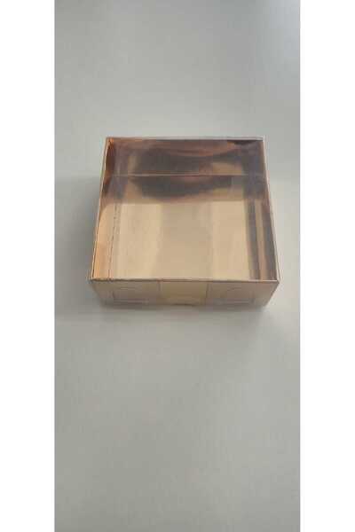 ZY 8*8*3 ŞEFFAF KAPAKLI GOLD KUTU (100 ADET)