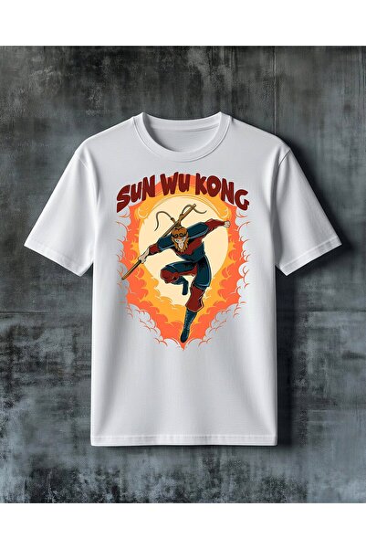 COMVİCHO Sun Wu Kong Savas Sanatci Printed Oversize T-Shirt