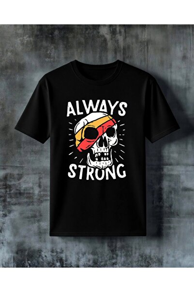 COMVİCHO Always Strong Motivation Printed Oversize T-Shirt