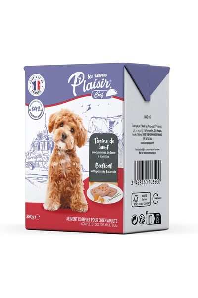 Plaisir Chef Wet Dog Food – Beef Loaf with Potatoes & Carrots, 380g – Hearty ...