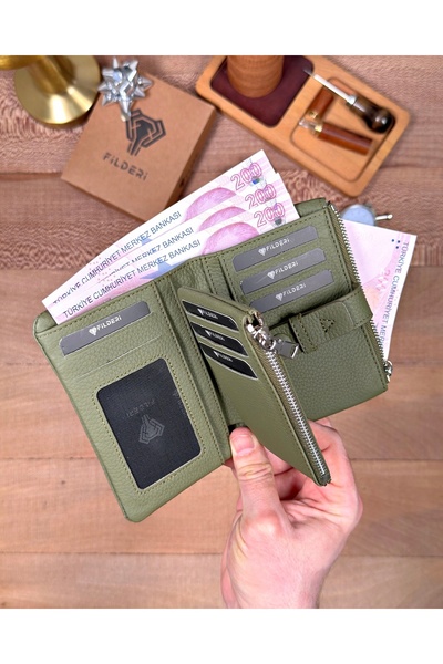 Fil Deri Genuine Leather Multi-Compartment Zippered Magnetic Women's Wallet 2149