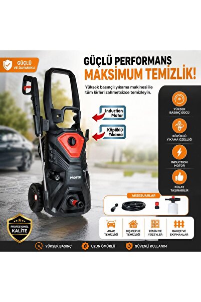 Proter PR 2700 CW Yüksek Basınçlı Oto Yıkama 2500 W 180 Bar