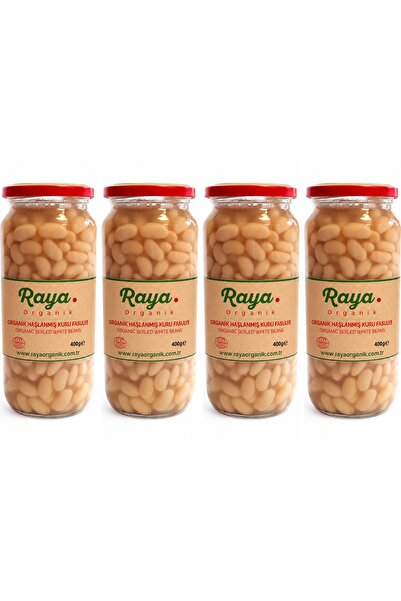 Raya Organik Organik Haşlanmış Fasulye (400 gr x 4) 4'lü Set Doğal Katkısız