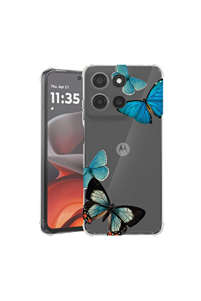 bestcase Husă Antișoc pentru Motorola Moto G17 / G17 Power / G15, Fluturi Alb...