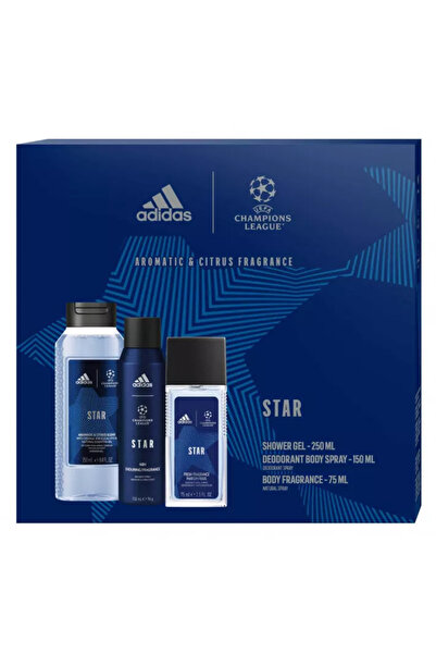 adidas Set Uefa Star, Deodorant Spray 75 ml + Deodorant 150 ml + Gel de Dus 2...