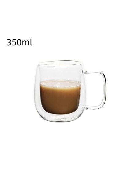 Choice3 150-450ml 350ml A 150-450ml Double Wall Glass Coffee Cup with Handle ...