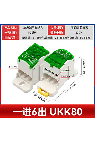 Choice3 80A green UKK 80A 125A Bloco Terminal Trilho DIN Caixa de Distribuiçã...