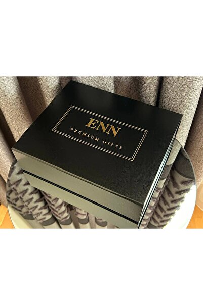 ENN LUXURY P&G Sİyah Deri Kutulu, Fincanlı, 6 Adet Türk Kahvesi Ve 12 Adet Pr...
