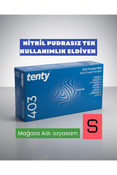 Tenty 403 Pudrasız Nitril Eldiven S Beden Mavi 100'lü