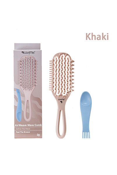 Choice1 فرشاة شعر كاكي 1Box Air Weave Wave لفك تشابك الشعر ومضادة للكهرباء ال...