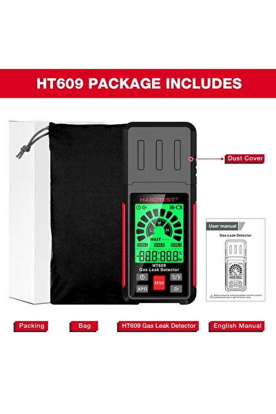 Choice جهاز كشف تسرب الغاز HT609 من HABOTEST مع وظيفة قياس درجة الحرارة والرط...