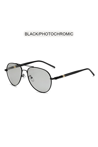 Choice1 Black-Photochromic FUQIAN Fashion Photochromic Sunglasses Men Women C...