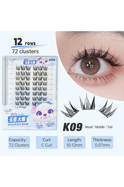 Choice1 رموش صناعية طبيعية ناعمة K09 Yelix DIY للتركيب اليومي، رموش مجمعة مجز...