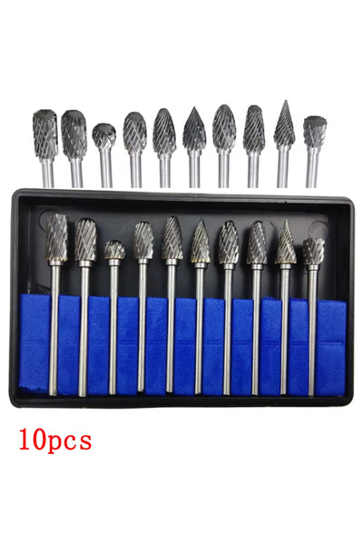 Choice 10PCS 10pcs 1/8" Shank Tungsten Carbide Milling Cutter Rotary Tool Bur...