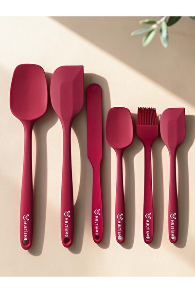 Multiamo Set of 6 Fireproof Non-Stick Silicone Egg Brush Spoon Knife Pie Spat...