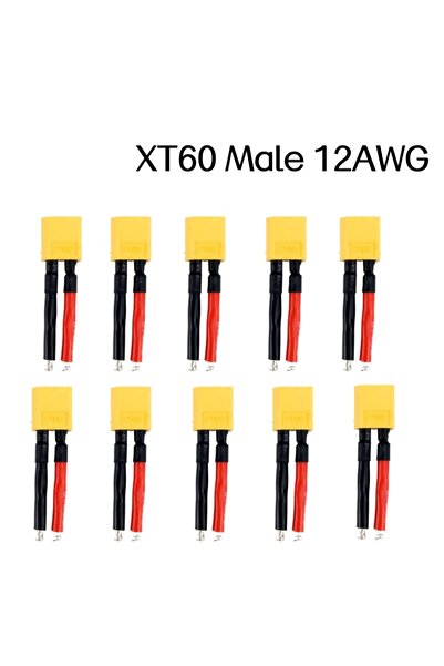 Choice4 10 قطع موصلات ذكرية و أنثوية XT60 بطول 5 سم مع سلك سيليكون 12AWG للتح...