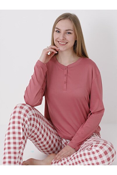 DOFİ طقم بيجامة نسائي S-XL - برتقالي