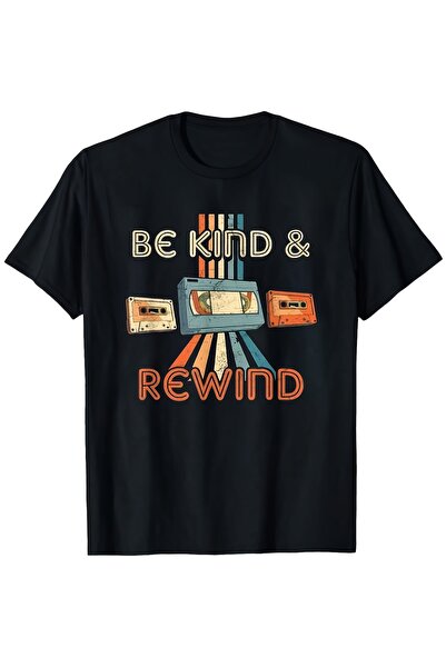 yiou trendy clothing تي شيرت رجالي كاجوال أسود بأكمام قصيرة ونقشة شريط كاسيت ...