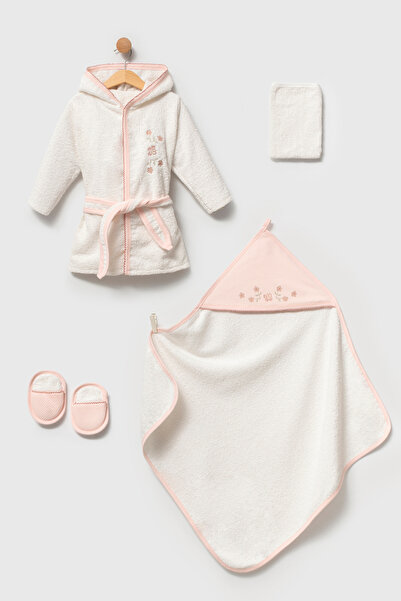 BEBELİNNA BABY 4 PARÇA BEBEK BORNOZ SETİ