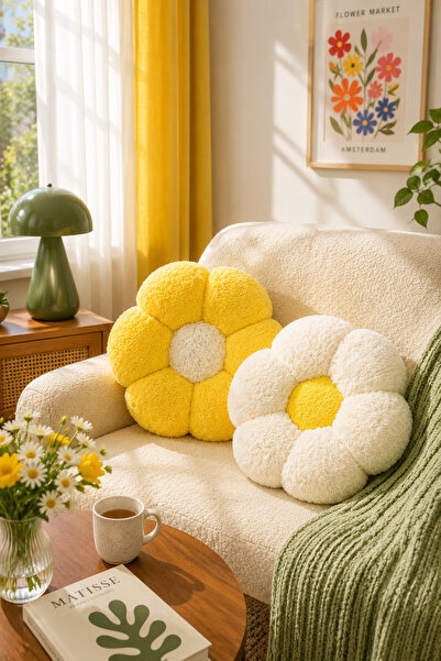 Pabtex Set de perne cu margarete duble, potrivit pentru decorarea casei – Des...