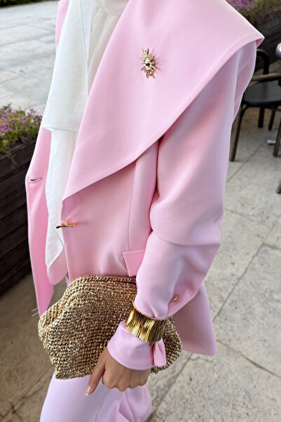 fushya design Asimetrik Yaka Detaylı Ceket Pantolon Takım