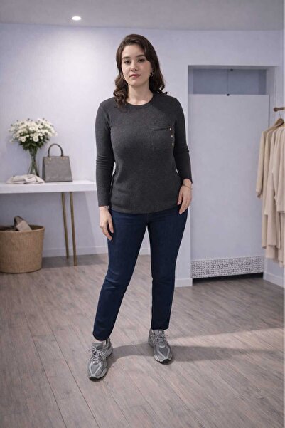 MARE BUTİK Dark Blue Lycra Skinny Jean Trousers with Side Stripe Detail