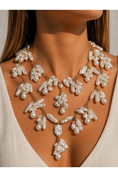 LUNAR by Duygu ZRA MODEL BAROK İNCİ SALKIM KOLYE