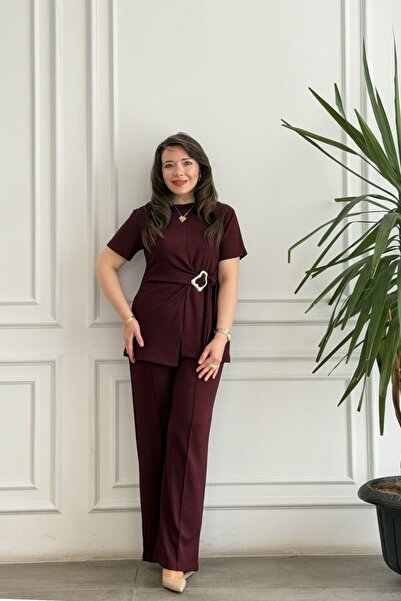 yb yağmur butik Short Sleeve Tie-Detail Buckle Suit