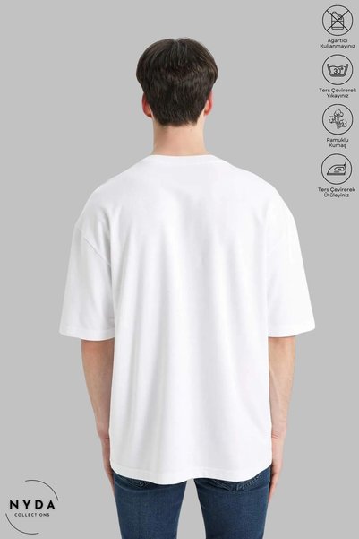 Nyda Collections Unisex Crew Neck Winnie the Pooh Printed Cotton Oversize Short Sleeve T-Shirt