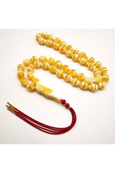Generic Luxury Amber Limitation Premium Mastic Tasbih 45 Beads | Yellow White...