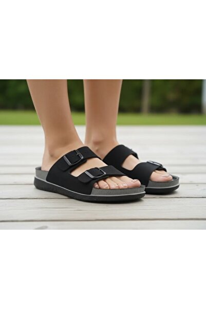 Tuğba Ortopedi 56351 Women's Black Anatomical Slippers