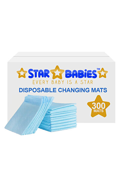STAR BABiES - حصائر تغيير الحفاضات للاستخدام مرة واحدة - أزرق - 300 قطعة