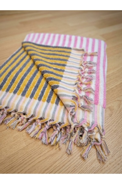 home of buldan 100% Cotton Authentic Chickpea Patterned Soft Bath Towel in Du...