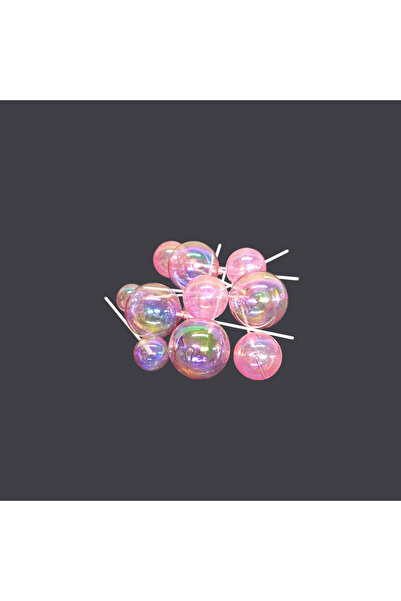 NET MARKET PASTA SÜSÜ BALON RENKLİ TOP PEMBE 12 Lİ