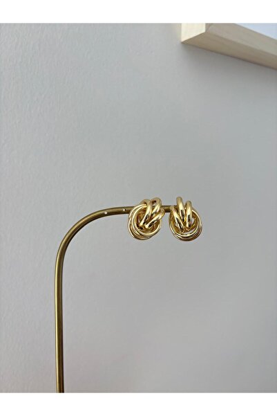 FASHION Spiral Knot Model Gold Color Earrings