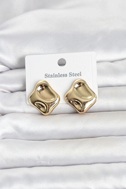 TakÇalıştır 316L Steel Gold Color Plate Model Women's Earrings